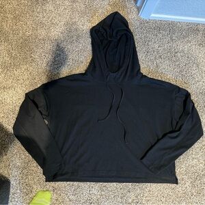 Girlfriend Collective reset black cropped hoodie XS